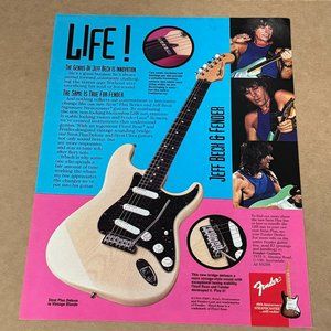 JEFF BECK - Fender Guitars - STRAT PLUS DELUXE - 1994 Print Advertisement